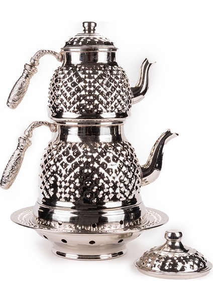 Büyük Boy Nikelajlı Keops Bakır Çaydanlık ve Balkon Sefası fırsatları
