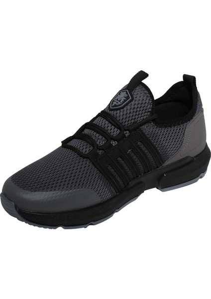 Erkek Gri Yazlık Fileli Bağçıksız Kosu Comfort Taban Spor Yürüyüş Ayakkabısı