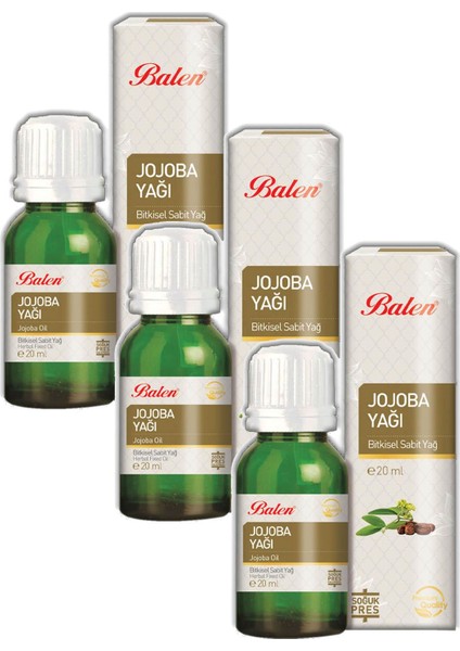 Jojoba Yağı Soğuk Pres 20 ml x 3