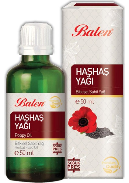 Haşhaş Yağı Soğuk Pres 50 ml x 3