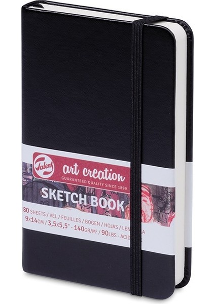 Art Creation Sert Kapak Eskiz Defteri 140 gr Siyah 9 x 14 cm