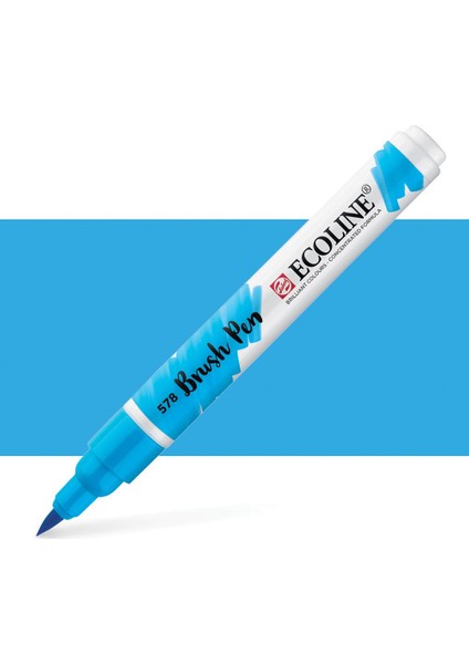 Ecoline Fırça Uçlu Sulu Boya Kalemi Sky Blue Cyan