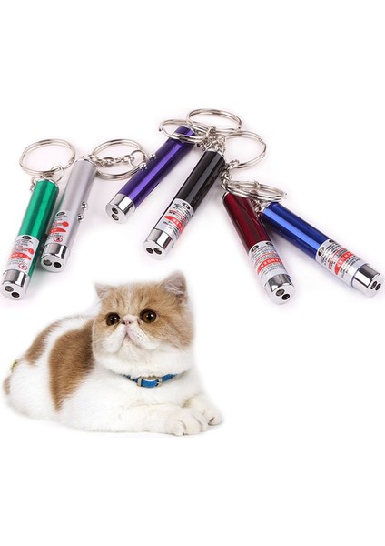 Kedi Oymatmak Için Lazer Mini Lazer Anahtarlık Lazer Işık Kırmızı Noktalı Lazer