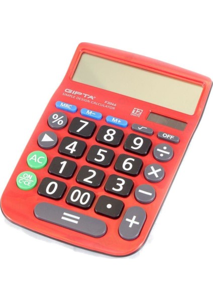 8 Hane Renkli Hesap Makinesi F3047 Kırmızı
