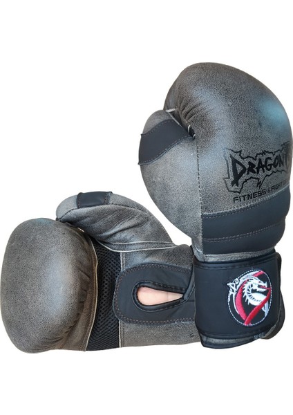 Antique Deri Kick Boks, Muay Thai ve Boks Eldiveni Gri 30211