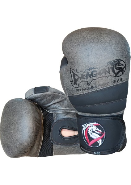 Antique Deri Kick Boks, Muay Thai ve Boks Eldiveni Gri 30211