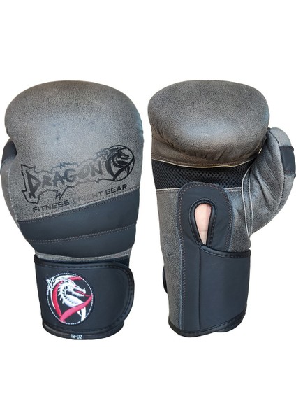 Antique Deri Kick Boks, Muay Thai ve Boks Eldiveni Gri 30211