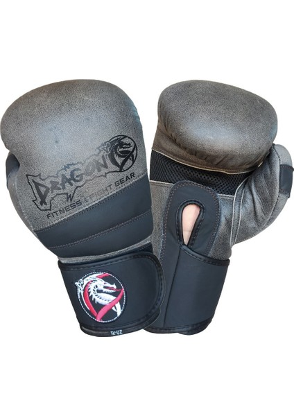 Antique Deri Kick Boks, Muay Thai ve Boks Eldiveni Gri 30211