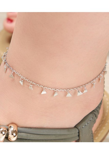 Gümüş Üçgen Pullu Halhal fiyatları