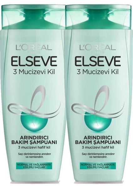 3 Mucizevi Kil Ağırlaştırmayan Bakım Şampuanı 450 ml Seti