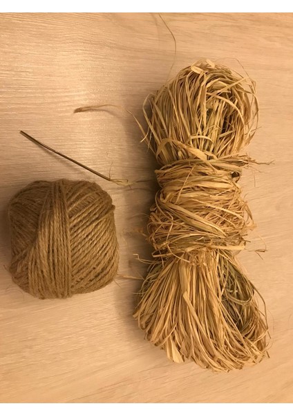100 Gram Doğal Rafya & 100 Metre Jüt Kırnap 1 Adet Süsleme, Hobi, Makrome, Saman Ip, Muz Lifi fiyatları
