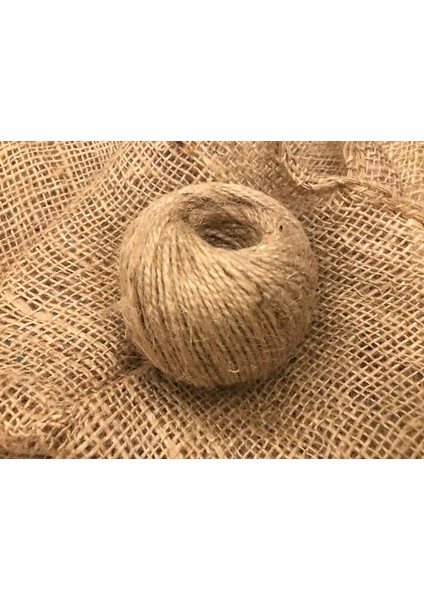 100 Gram Jüt Kırnap Iplik + 1 mt Doğal Telis Çuval Kumaşı Doğal Bez fiyatları