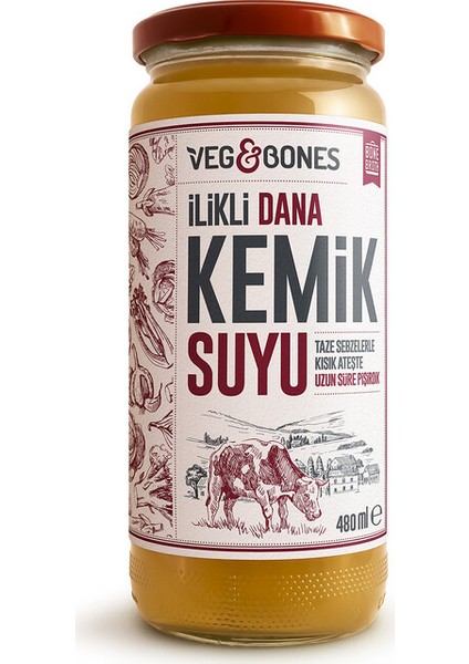 Veg&bones Ilikli Dana Kemik Suyu 480 gr