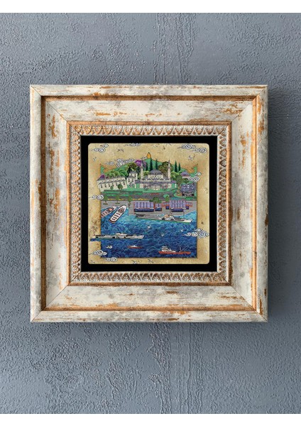 Decor Çerçeveli Taş Duvar Dekoru 20 x 20 cm CDD1-40-036