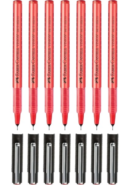 Vision 5415 Micro Roller Iğne Uçlu Kalem 0.3 mm 7'li Kırmızı