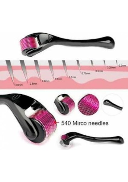 Derma Roller 540 Iğneli 1,5 mm Saç Çıkarma Tarrağı Cilt Yenileme
