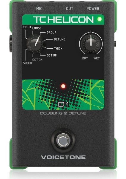 Tc Helicon Voicetone Single D1 Doubling & Detune Vokal Efekt Pedalı