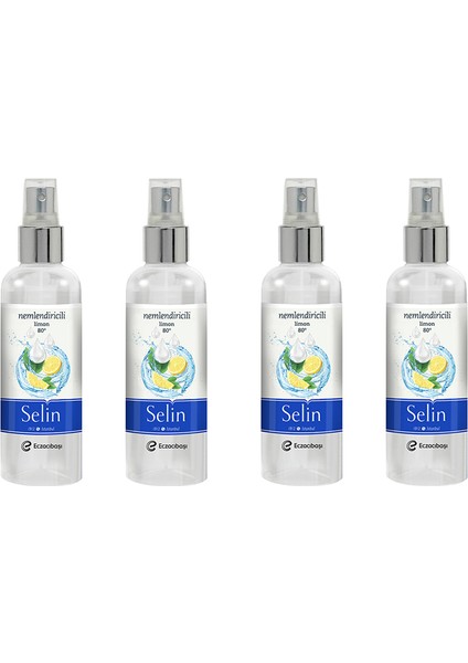 Nemlendirici Limon Sprey Kolonya 100 ml x 4 Adet