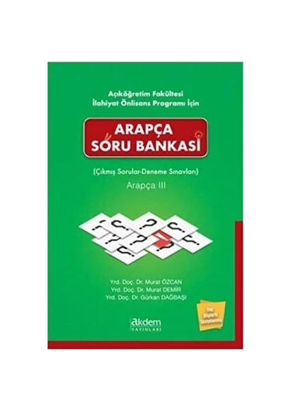 Akdem Yayınları Arapça Soru Bankası Çıkmış Sorular- Deneme Sınavları Arapça 3