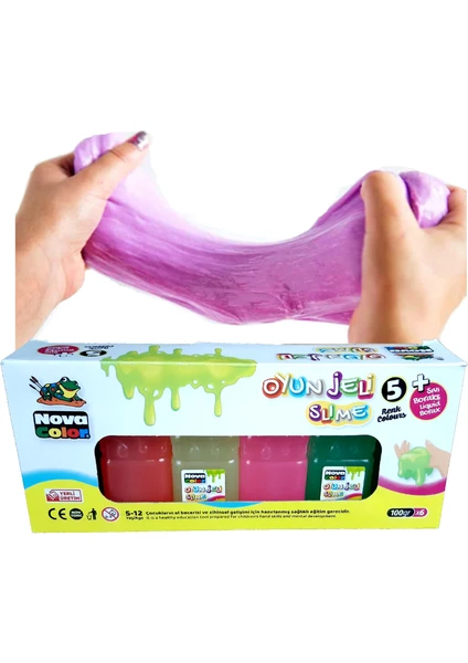 Nova Color Oyun Jeli Slime 5 Renk + Sıvı Boraks Liquid Borax