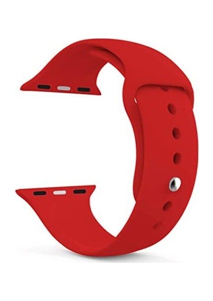 Apple Watch Uyumlu 40MM Silikon Kordon 40 mm Kayış Seri 4-5 Kırmızı