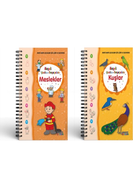 Spiralli Haydi Çizelim Boyayalım Serisi 10 Kitap Önce Çiz Sonra Boya