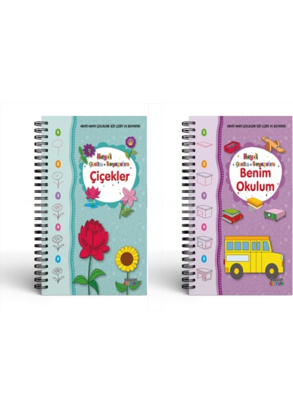 Spiralli Haydi Çizelim Boyayalım Serisi 10 Kitap Önce Çiz Sonra Boya
