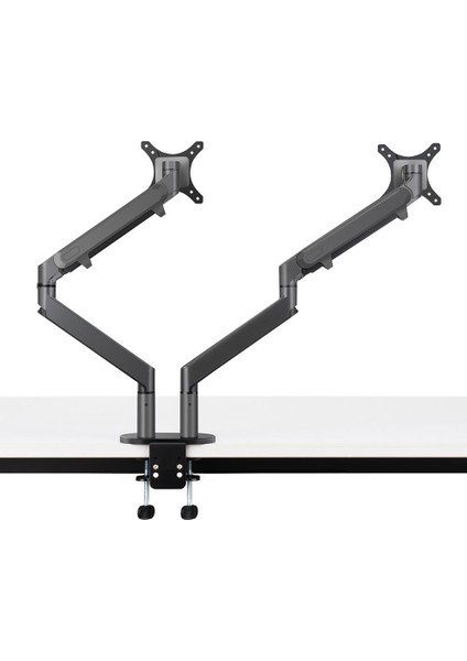 STD7080G 10"-27" Amortisörlü Çok Yönlü Vesa Monitör Tutucu Çift Kol