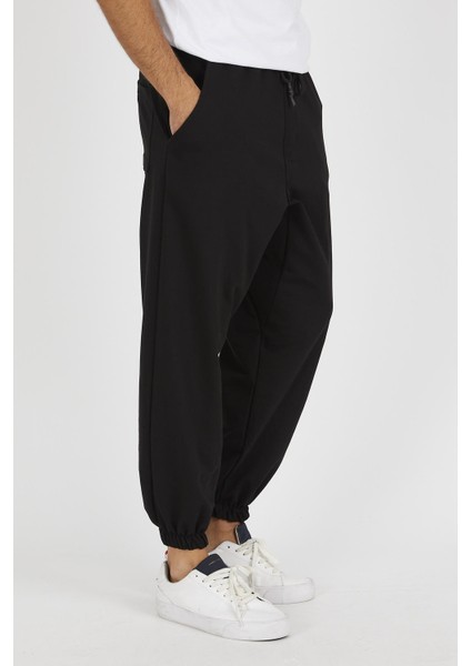 Erkek Siyah Oversize Rahat Kesim Eşofman