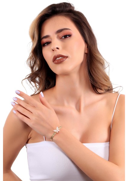 Kadın Altın Renk Kaplama Kelebek Simgeli Bileklik modelleri