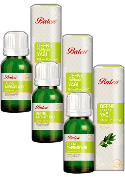 Defne Yaprağı Yağı Soğuk Pres 20 ml 3 Lü