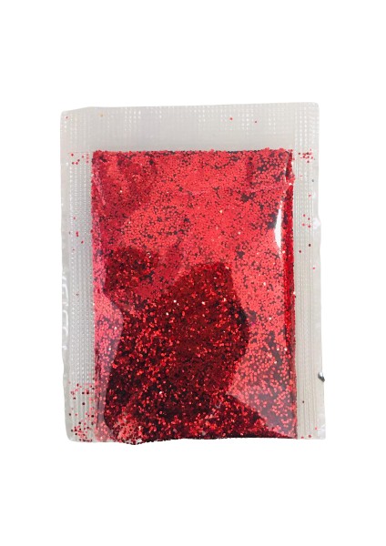 Sim Renkli Toz (Glitter) Kırmızı - 1 Adet