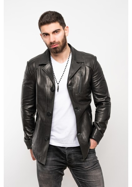 Erkek Siyah Hakiki Deri Mont fiyatları