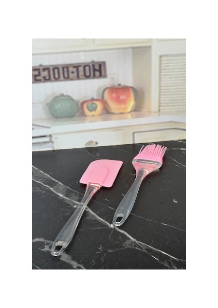 Slikon Saplı Yumurta Fırçası ve Spatula Ikili Set