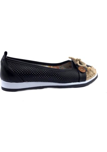 Ayakkabımood White Line Siyah Rahat Günlük Bayan Babet indirimleri