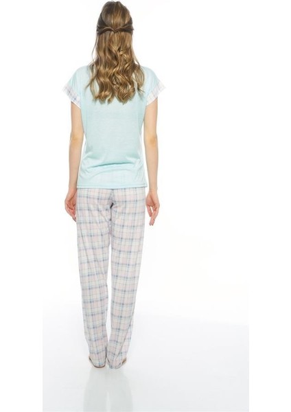 Kareli Desenli Ekose Kısa Kol Bayan Pijama Takım fiyatları