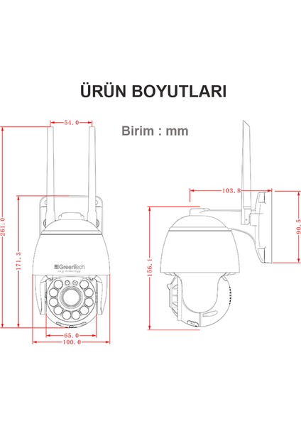 Wifi Dış Mekan Hareketli Ip Kamera / GT-IP59HD