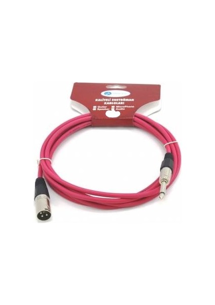 Imece MAC5PXM Rd Audio Mono Erkek Kablo 5 Metre Kırmızı