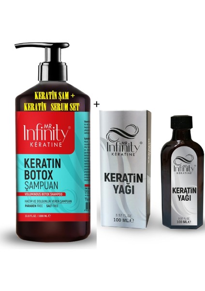 Infinity Exp Prof Yıpranmış Şaçlara- Keratin Botox Şampuan 1000 ml + Keratin Bakım Serumu 100ML