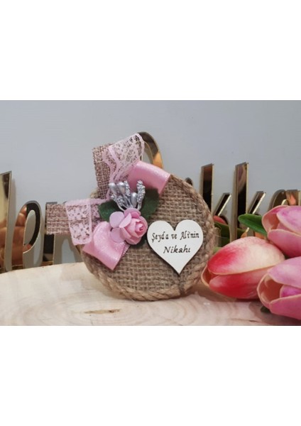 30 Adet Hasır ve Çiçek Süslü Tabla Magnet Lik