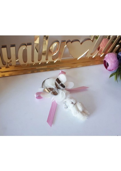 25 Adet Tüylü Krem Ayıcık Anahtarlık Bebek Şekeri fiyatları