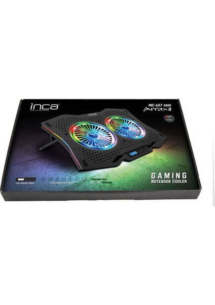 INC-607 Gms Arrax Iı 2x RGB Fan 10"-18" Gaming Notebook Soğutucu