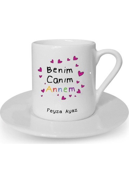 Isme Özel Kahve Fincanı Seti - Benim Canım Annem