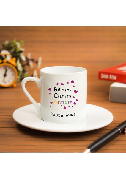 Isme Özel Kahve Fincanı Seti - Benim Canım Annem