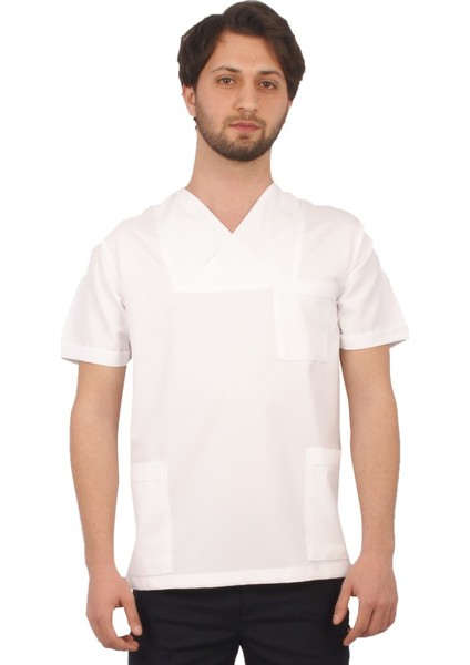 Doktor Hemşire Asistan Gold Alpaka Personel Zarf Yaka Üst Üniforma