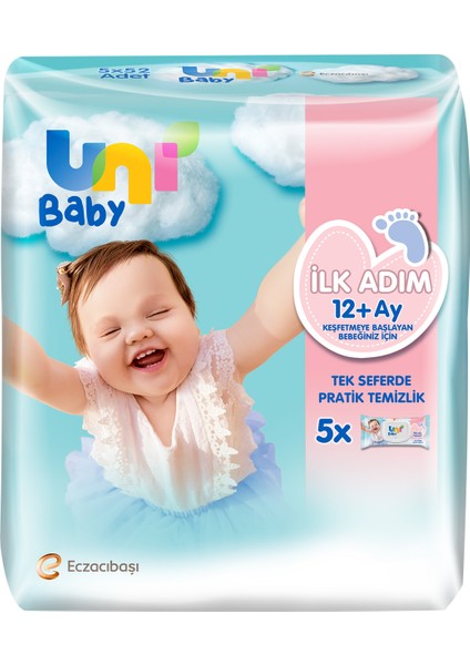 Uni Baby İlk Adım Islak Mendil 5x52