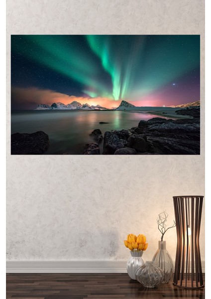Kutup Işıkları, Dekoratif Kanvas Tablo, Kafe ve Bürolara Uygun