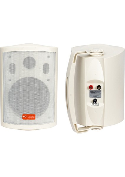 Magıcvoıce MV-25TRF 16 cm 80 Watt Beyaz Sütun Hoparlör 2li Takım Trafolu