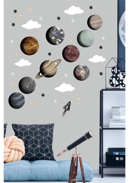 Gezegenler Çocuk Odası Duvar Sticker