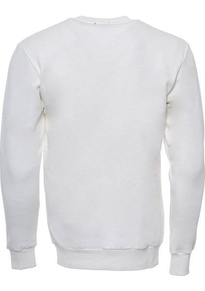 Baskılı Bisiklet Yaka Erkek Sweatshirt